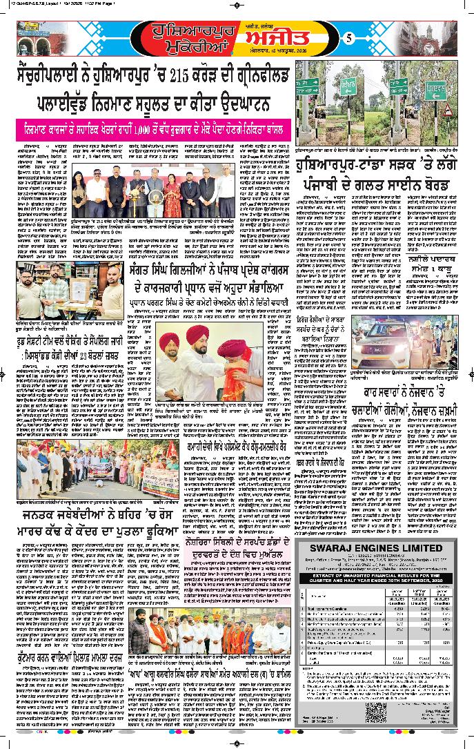 ਹੁਸ਼ਿਆਰਪੁਰ/ਮੁਕੇਰੀਆਂ - 5