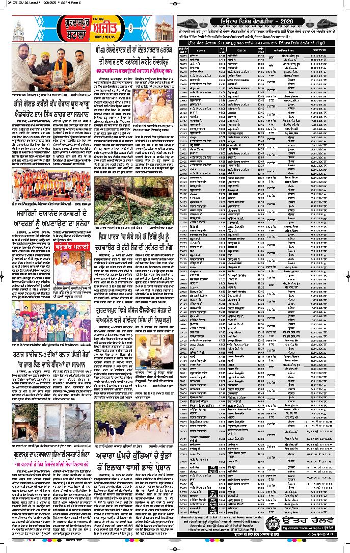 ਗੁਰਦਾਸਪੁਰ / ਬਟਾਲਾ / ਪਠਾਨਕੋਟ - 9