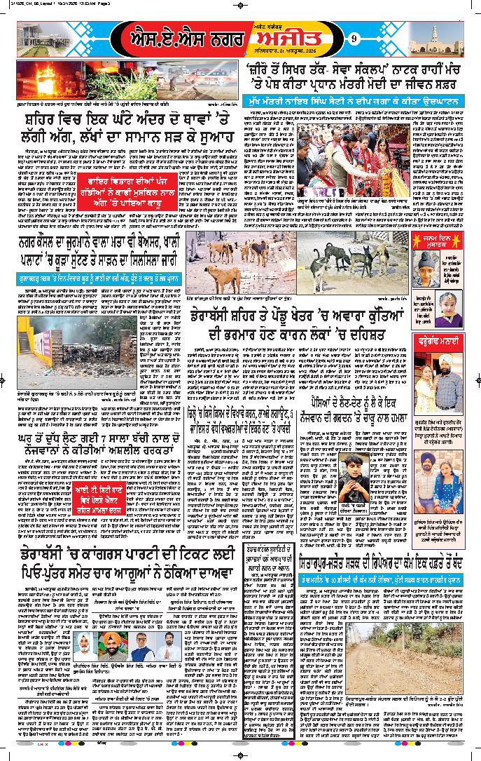 ਚੰਡੀਗੜ੍ਹ /ਸਾਹਿਬਜ਼ਾਦਾ ਅਜੀਤ ਸਿੰਘ ਨਗਰ - 9